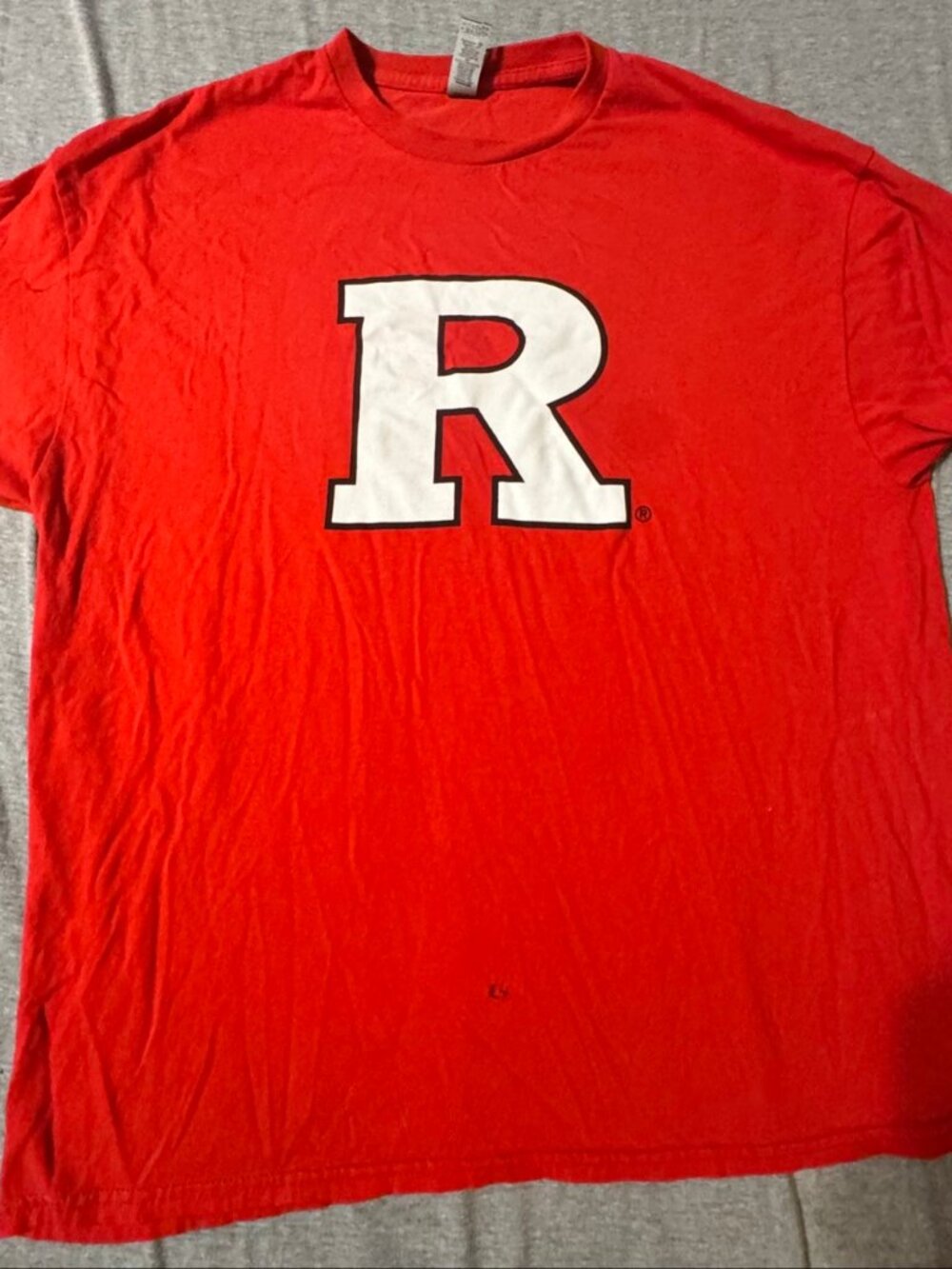 Rutgers University R Logo T-Shirt Men's XL Red Gildan